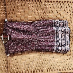 Forever21, Burgundy fall spring floral mini back Peekaboo dress Junior Sz L